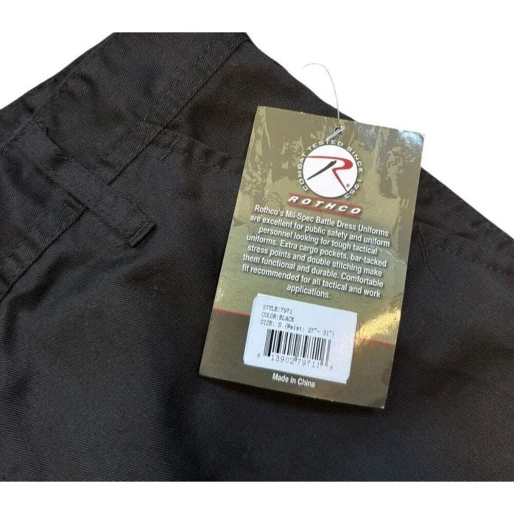 Rothco Black Tactical Battle Dress Uniform Pants Men's Size Small 27-31 Waist